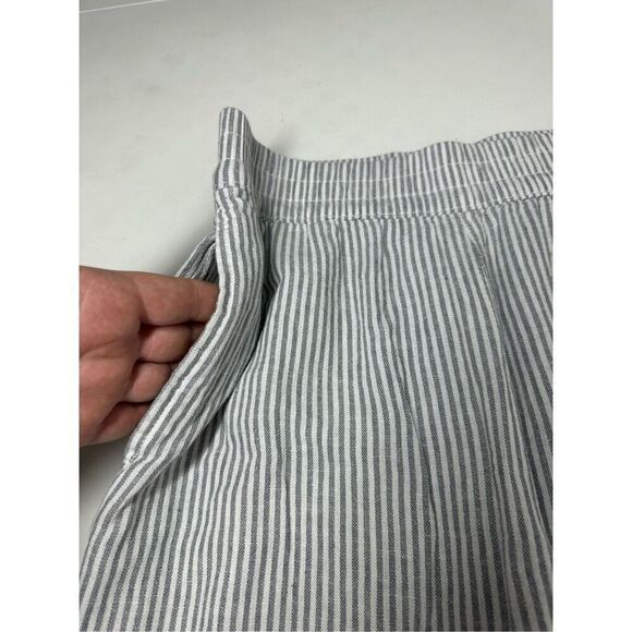 Old Navy Women’s Linen Blend Striped Pants Elastic Waist Straight Leg Sz M - Picture 8 of 15